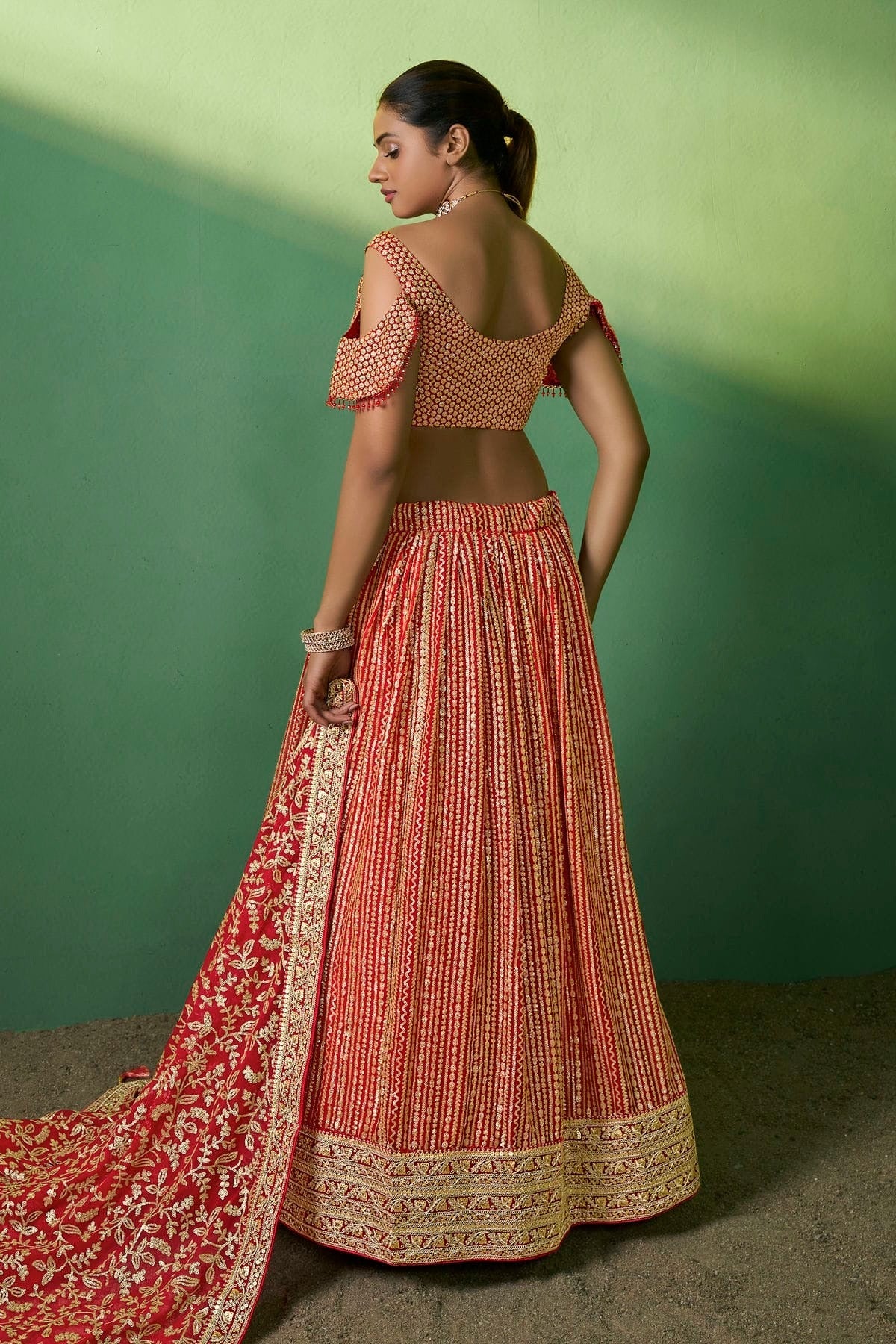 Red Colour Embroidery Georgette Lehenga Choli LD1080780 A