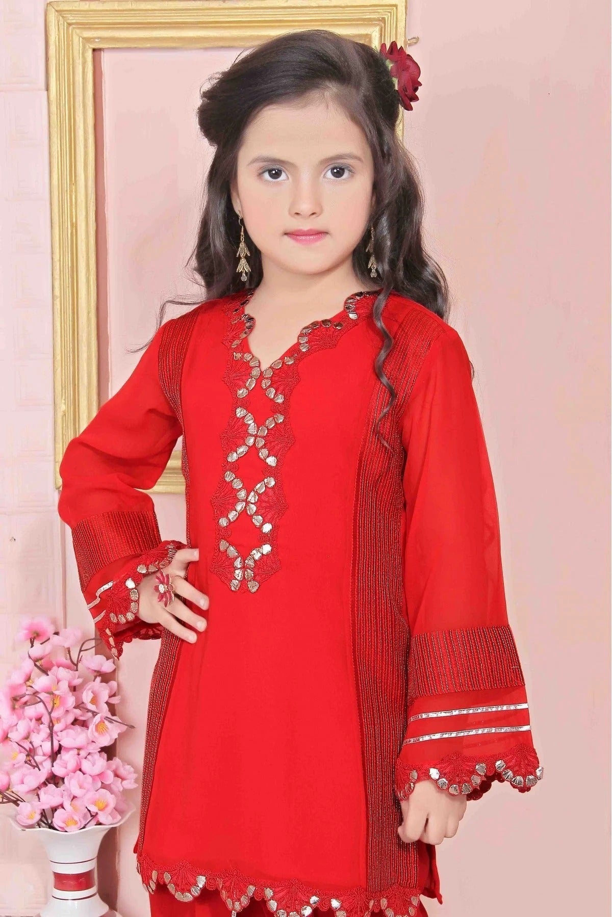 Red Colour Faux Georgette Party Wear Patiala Suit GW1070022 B