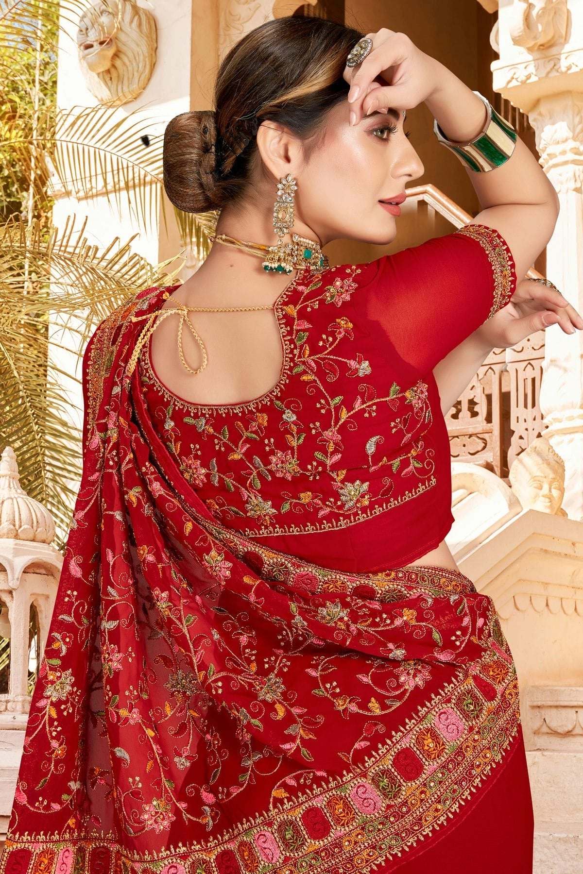 Red Colour Georgette Designer Saree LC1121305 A