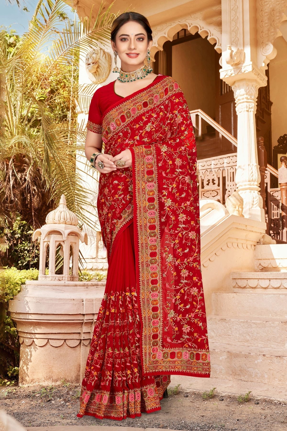 Red Colour Georgette Designer Saree LC1121305