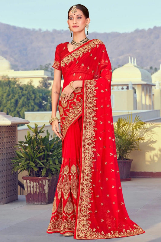 Red Colour Georgette Designer Saree LC1121376