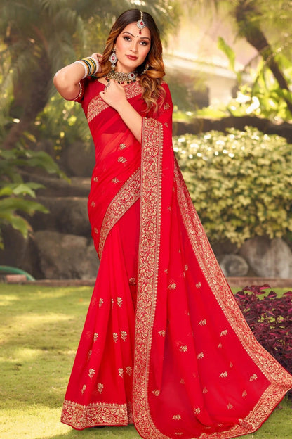 Red Colour Georgette Designer Saree LC1121400