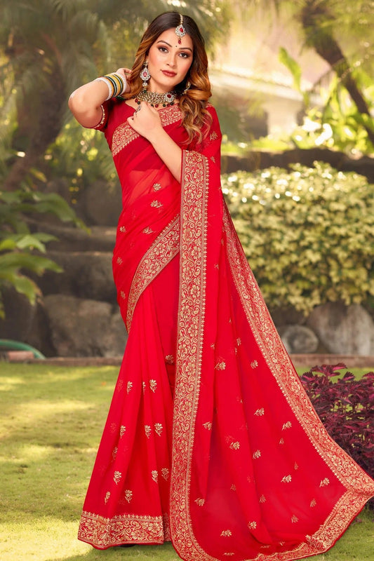 Red Colour Georgette Designer Saree LC1121400