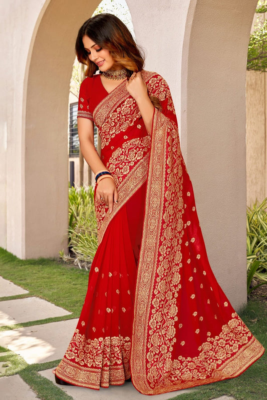 Red Colour Georgette Designer Saree LC1121442