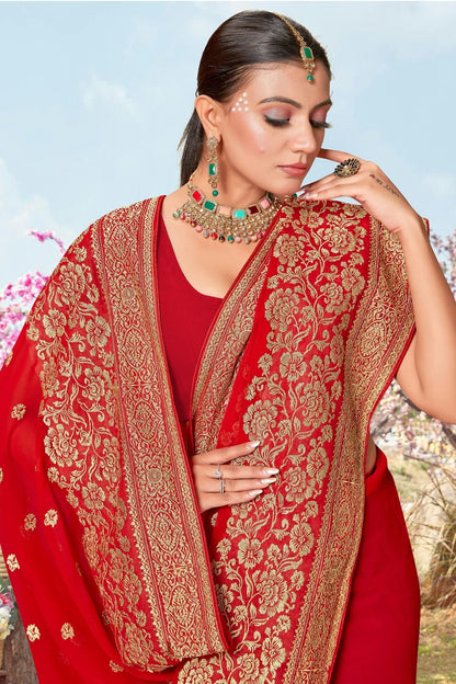 Red Colour Georgette Designer Saree LC1121490 A