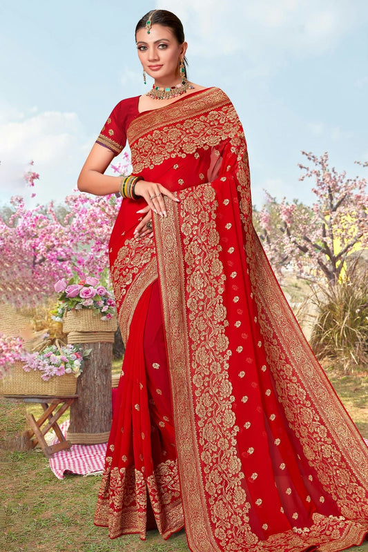 Red Colour Georgette Designer Saree LC1121490