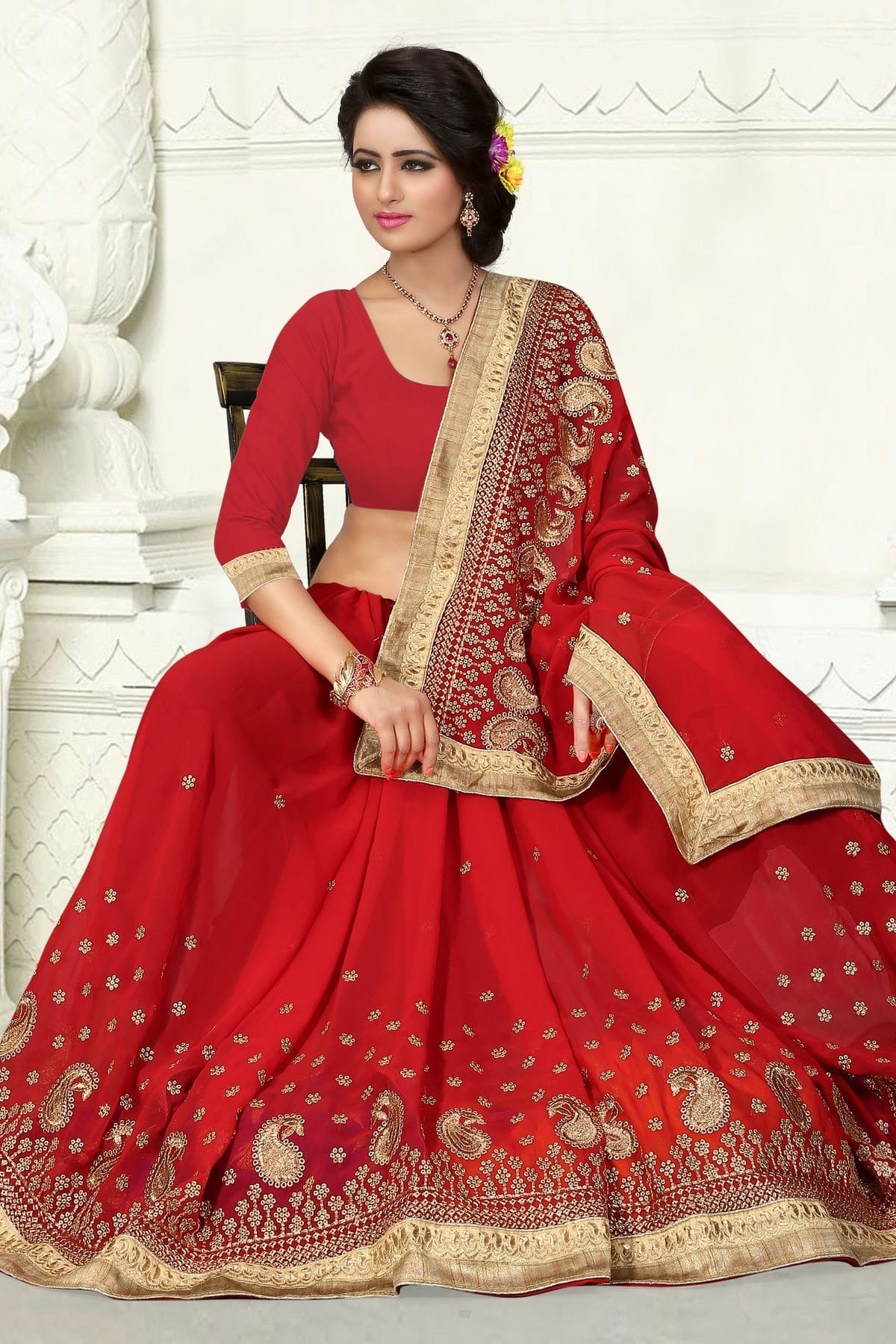Red Colour Georgette Designer Saree LC1121543 A