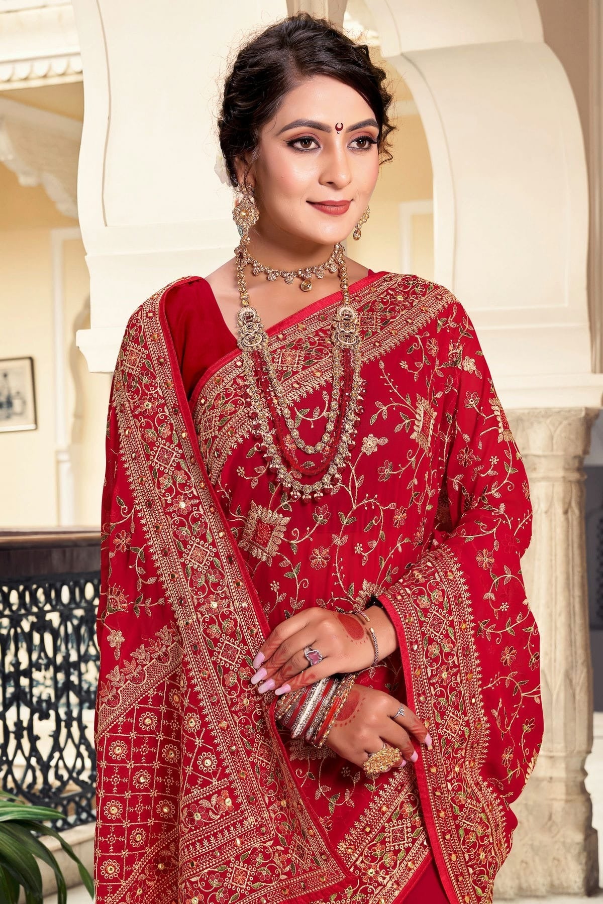 Red Colour Georgette Designer Saree LC1121641 A