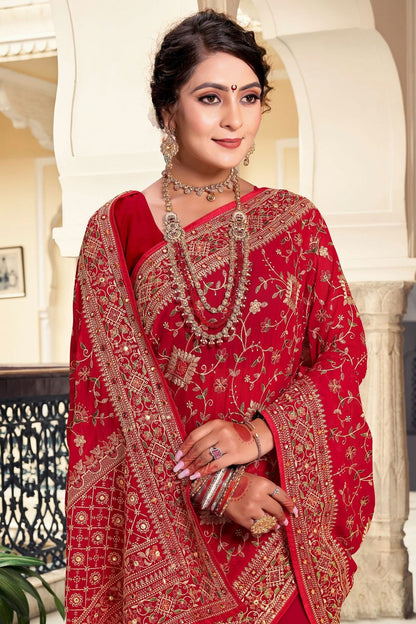 Red Colour Georgette Designer Saree LC1121641 A