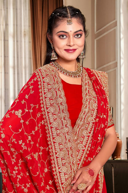 Red Colour Georgette Designer Saree LC1121721 A