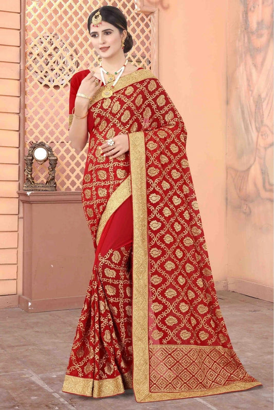 Red Colour Georgette Designer Saree SD1090186
