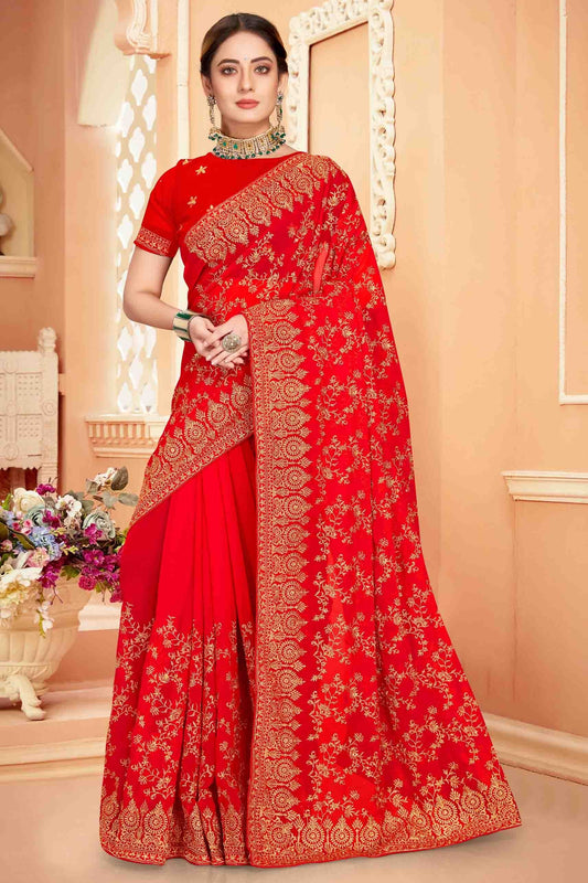 Red Colour Georgette Designer Saree SD1090564