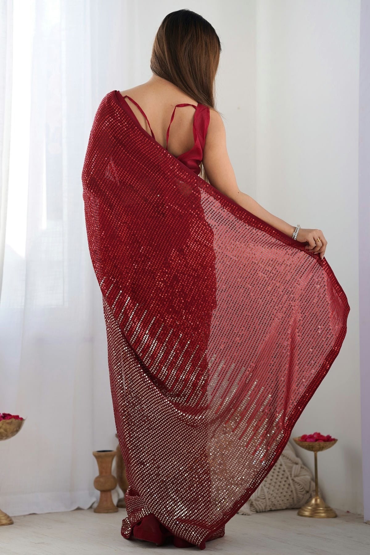 Red Colour Georgette Designer Saree SD1111956 A