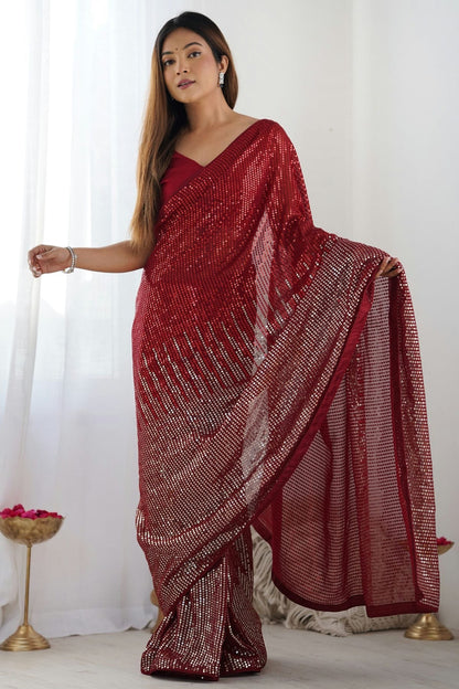 Red Colour Georgette Designer Saree SD1111956