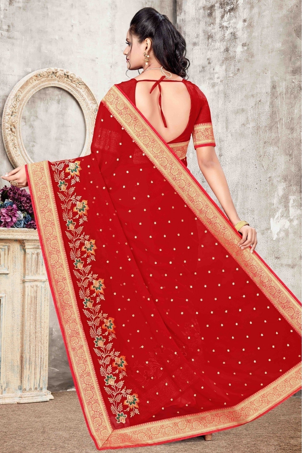 Red Colour Georgette Designer Saree SD1120693 A