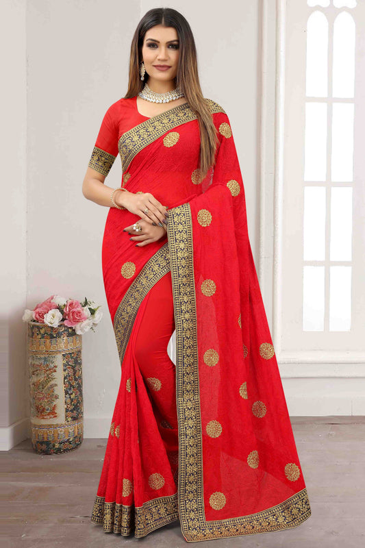Red Colour Georgette Designer Saree SD1121195