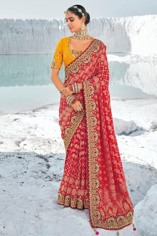 Red Colour Georgette Designer Saree SD1290161