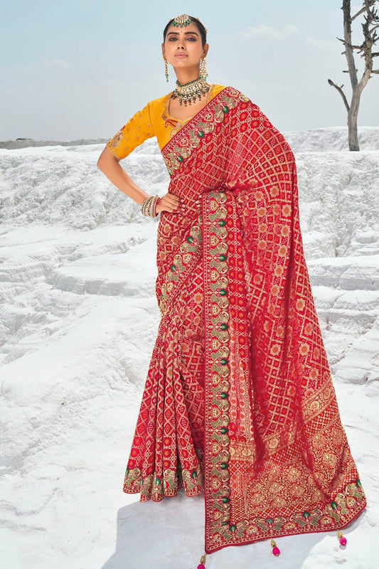 Red Colour Georgette Designer Saree SD1290164