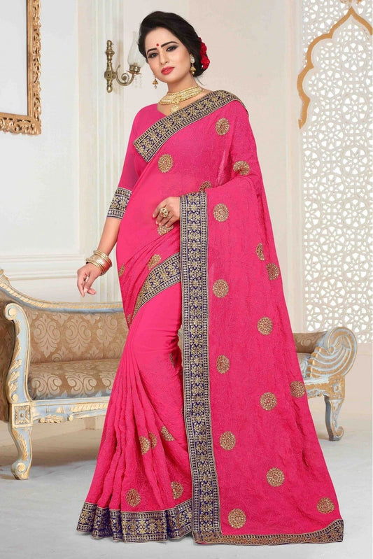 Red Colour Georgette Embroidered Saree SD1120015