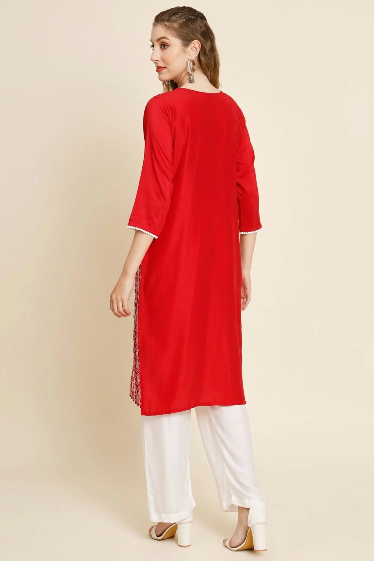 Red Colour Georgette Kurti KR1111013 A