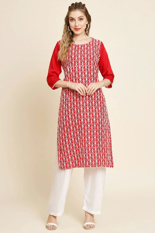 Red Colour Georgette Kurti KR1111013