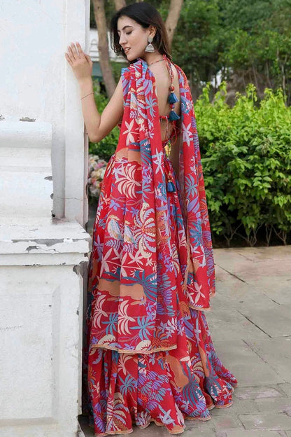 Red Colour Georgette Lehenga Choli LC1113151 A