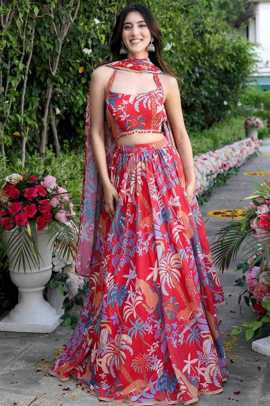 Red Colour Georgette Lehenga Choli LC1113151