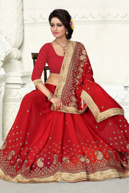 Red Colour Georgette Party Wear Saree SD1120403 A