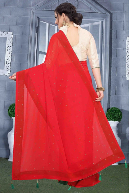 Red Colour Georgette Party Wear Saree SD1120573 A