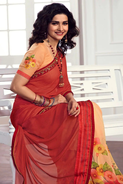 Red Colour Georgette Printed Saree SD1180063 A