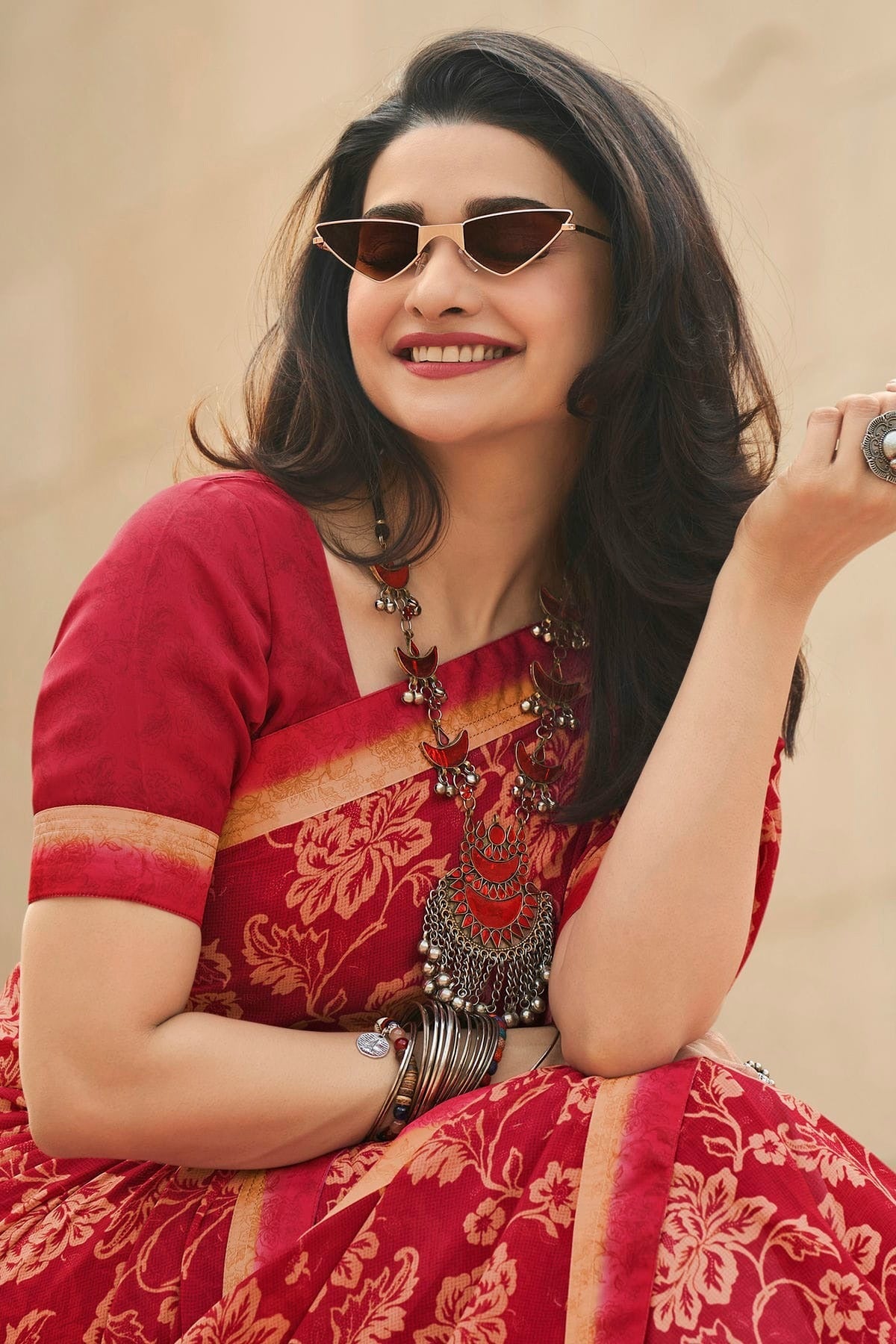 Red Colour Georgette Printed Saree SD1180072 A