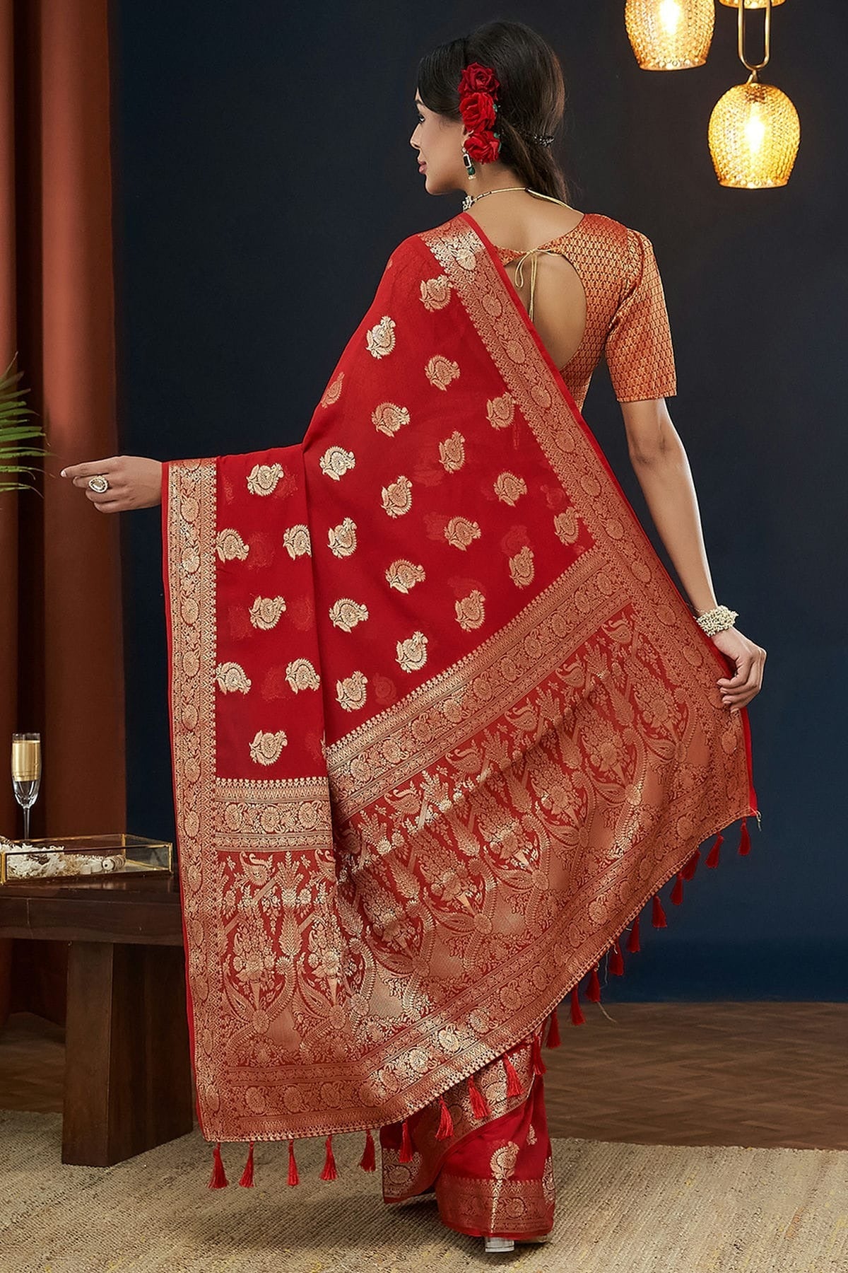 Red Colour Georgette Traditional Saree SD1112130 A