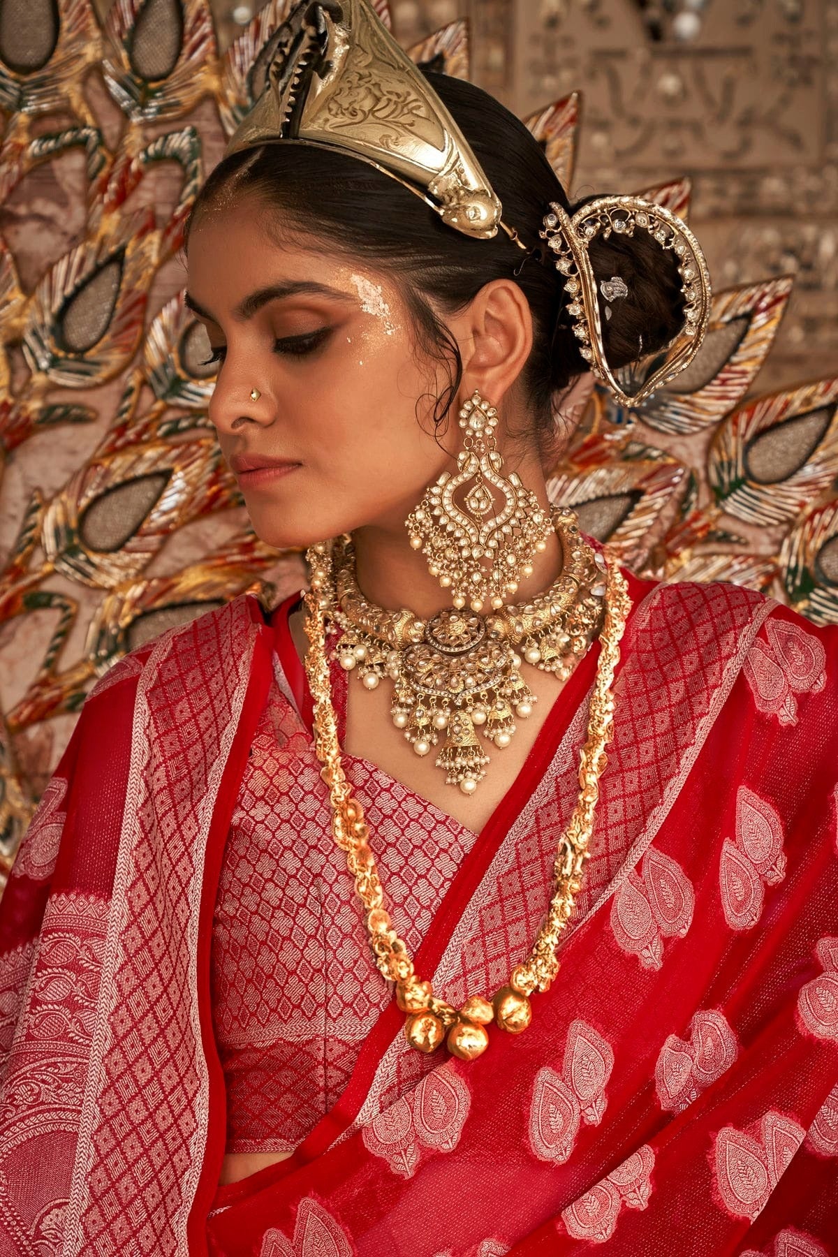 Red Colour Georgette Traditional Saree SD1290178 A