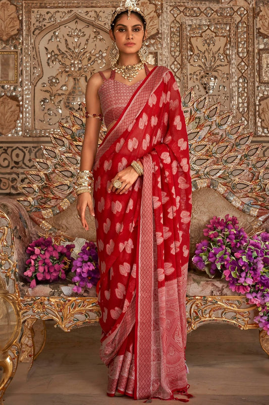 Red Colour Georgette Traditional Saree SD1290178