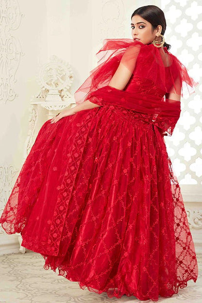 Red Colour Net Designer Lehenga Choli LC1240032 A
