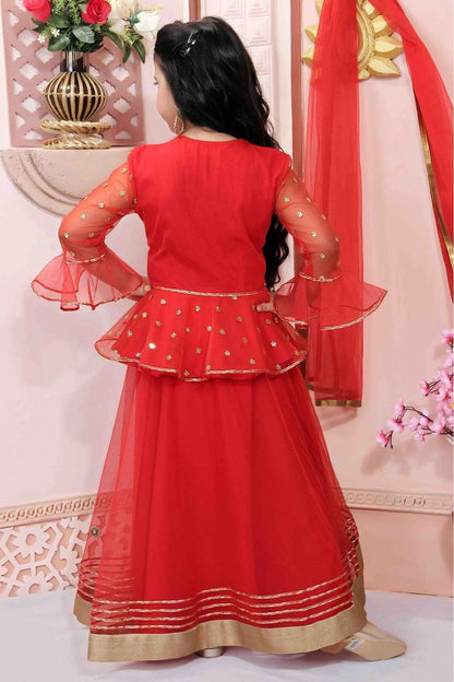 Red Colour Net Party Wear Lehenga Choli GW1070010 A
