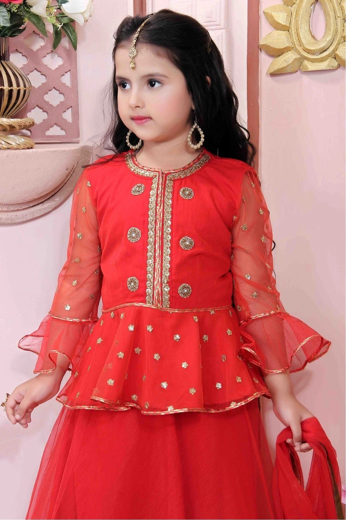 Red Colour Net Party Wear Lehenga Choli GW1070010 B
