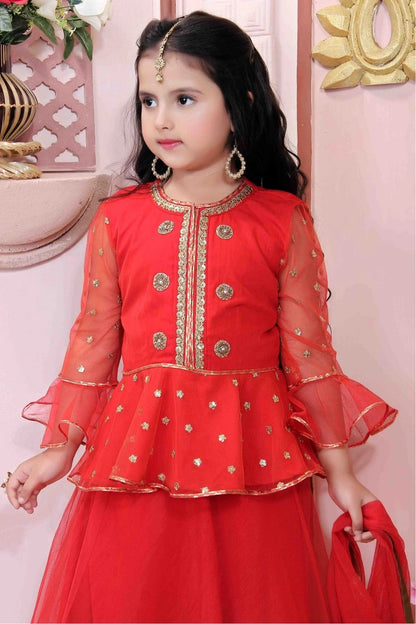 Red Colour Net Party Wear Lehenga Choli GW1070010 B