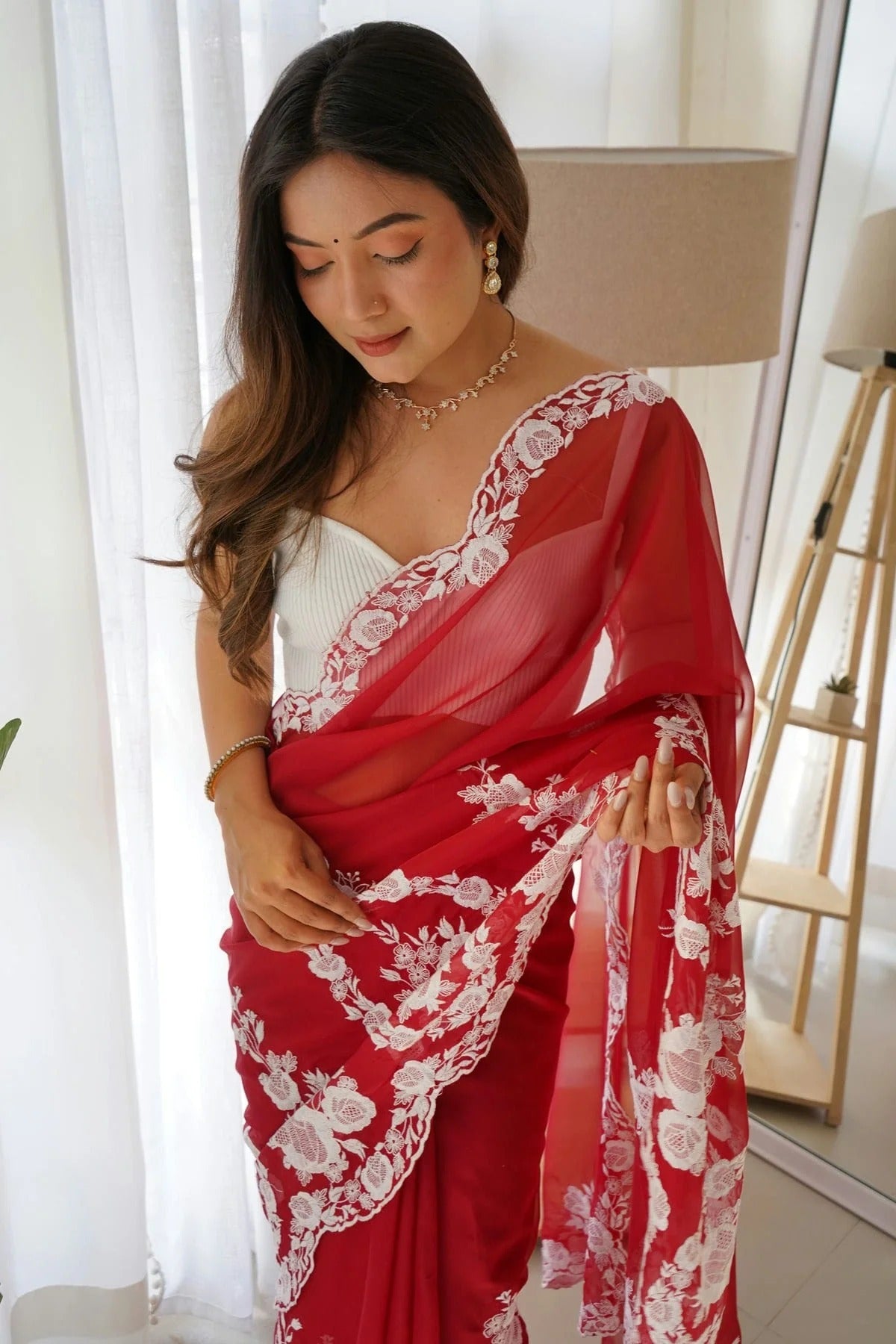 Red Colour Organza Silk Designer Saree SD1111786 A