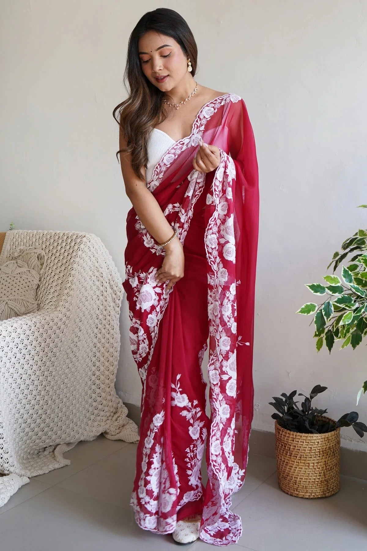 Red Colour Organza Silk Designer Saree SD1111786