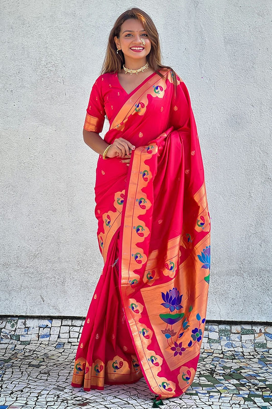 Red Colour Paithani Silk Paithani Saree SD1110956