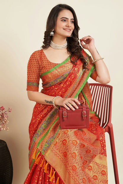 Red Colour Patola Silk Saree SD1110053 A