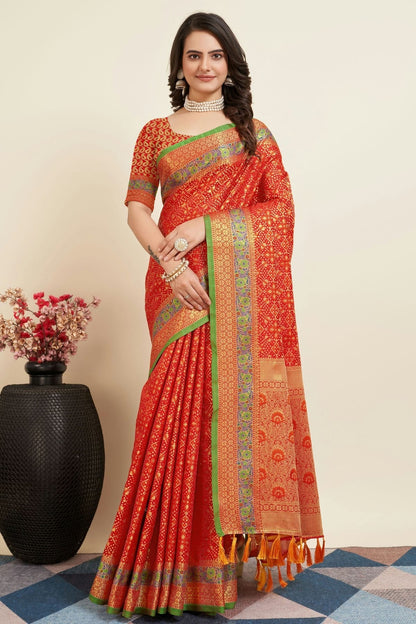 Red Colour Patola Silk Saree SD1110053