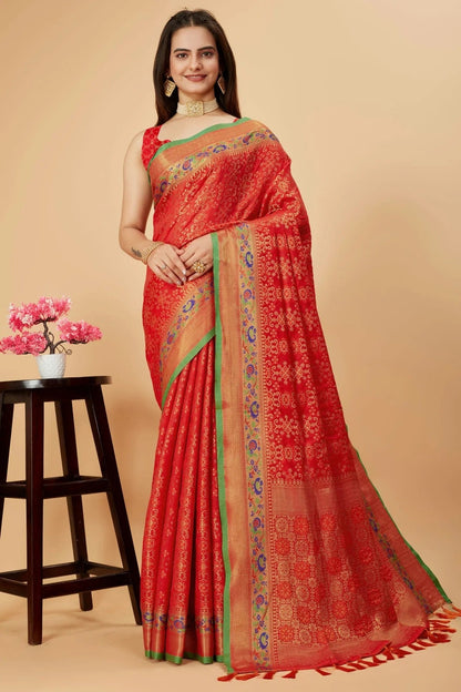 Red Colour Patola Silk Saree SD1110088