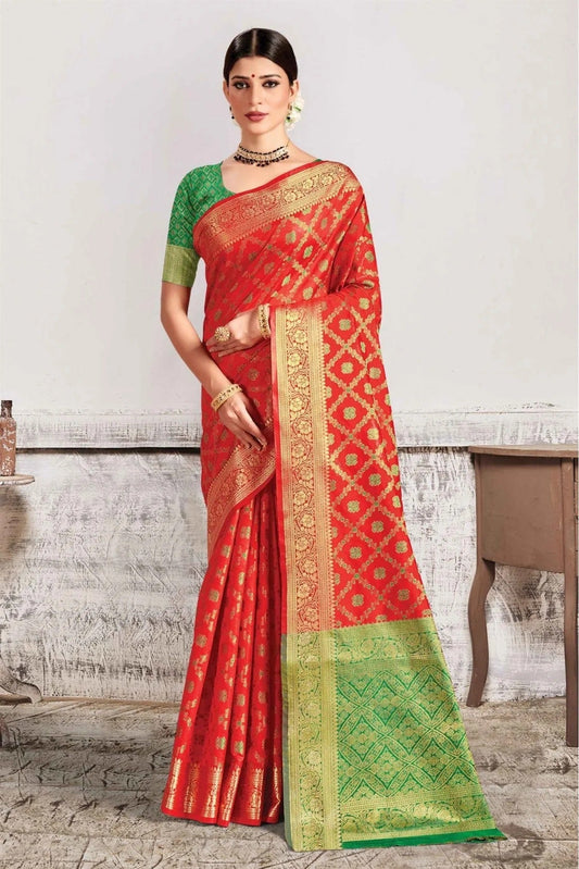 Red Colour Patola Silk Woven Saree SD1100293