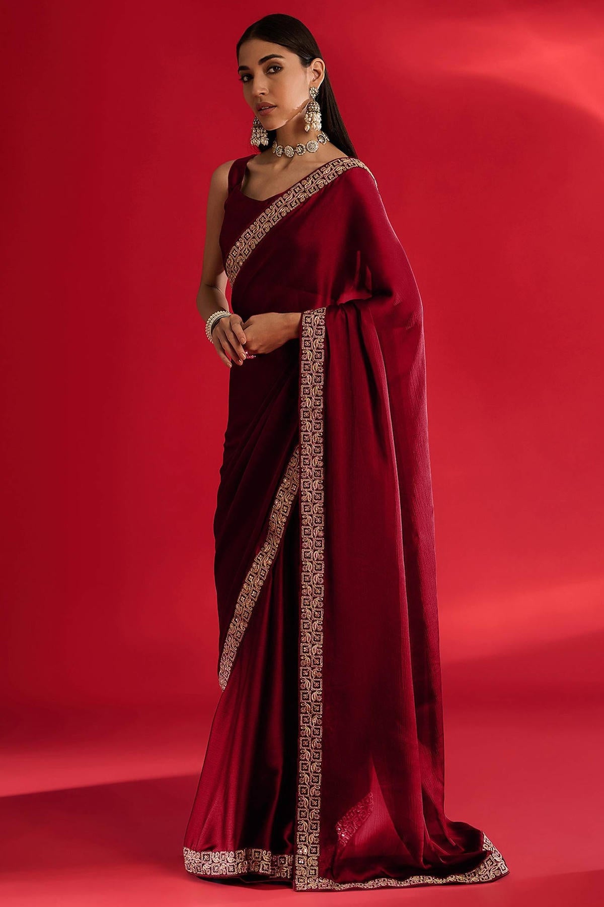 Red Colour Rangoli Silk Printed Saree