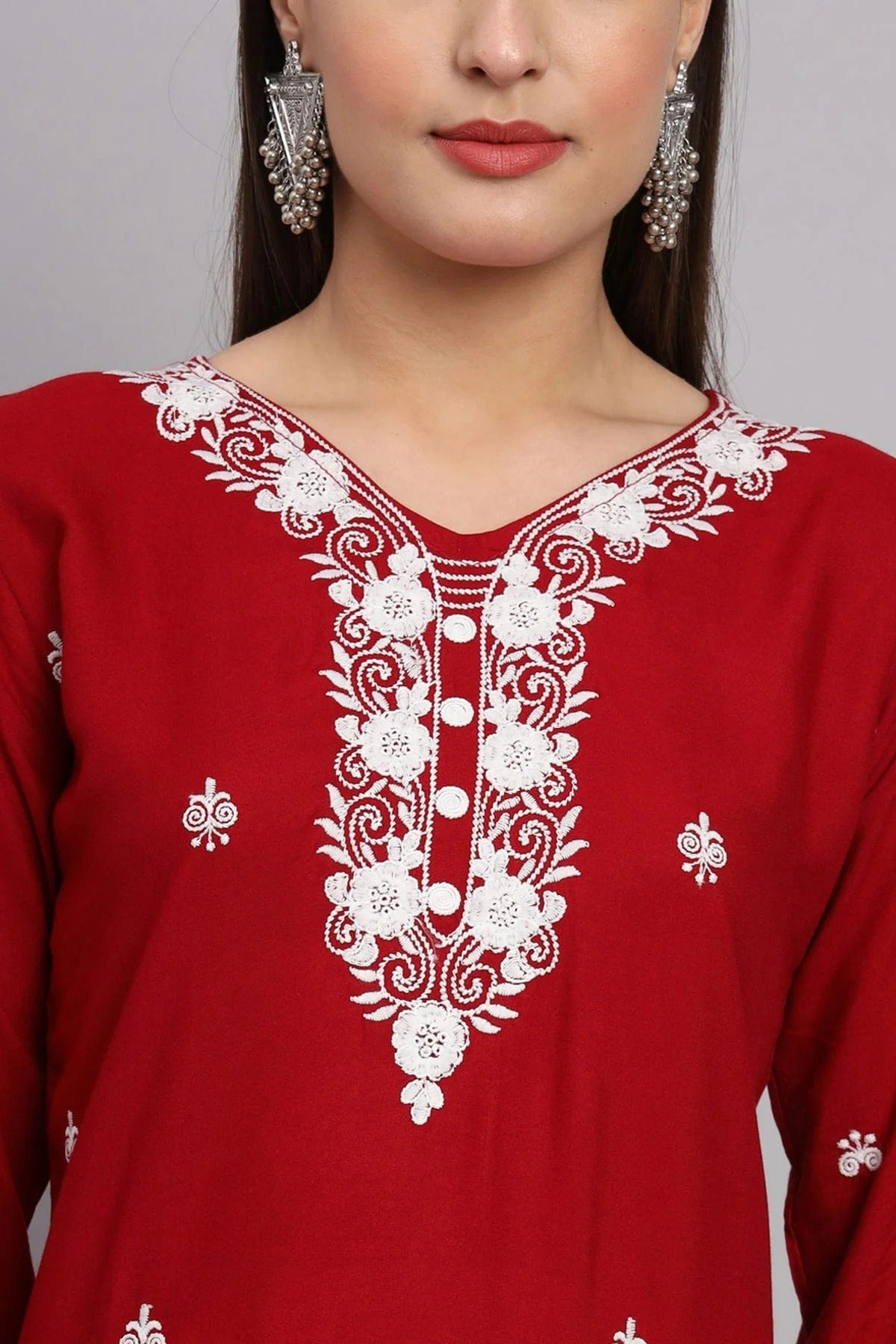 Red Colour Rayon Kurti KR1111082 A