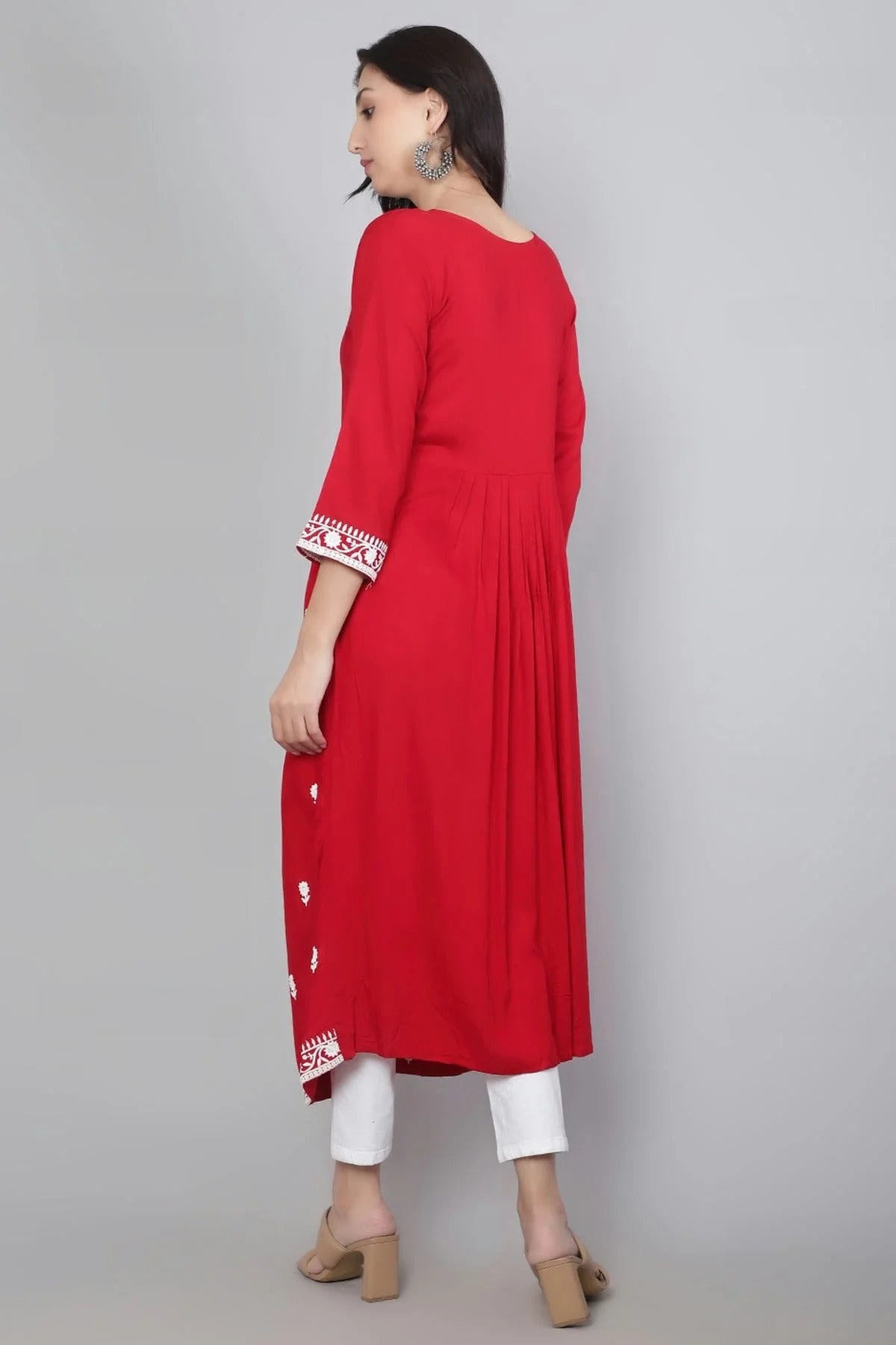 Red Colour Rayon Kurti KR1111136 A
