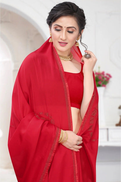 Red Colour Satin Designer Saree SD1120665 A