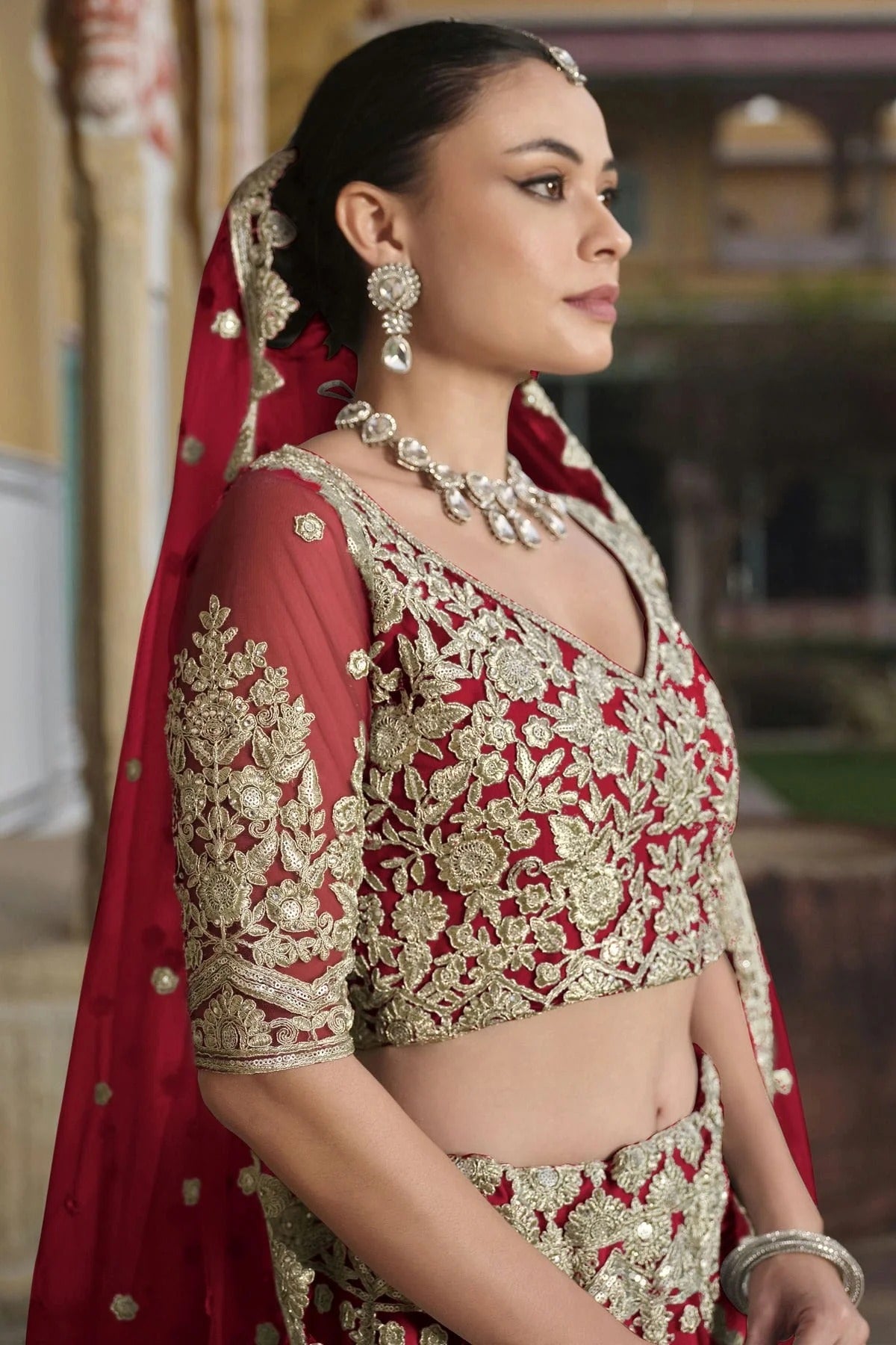 Red Colour Semi Stitched Butterfly Net Lehenga Choli LC1112511 A